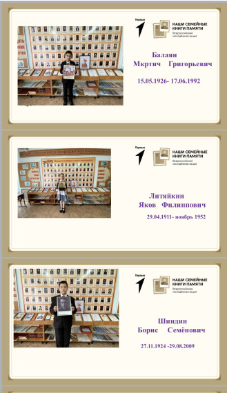Наши семейные книги памяти 3 «Б» класса.